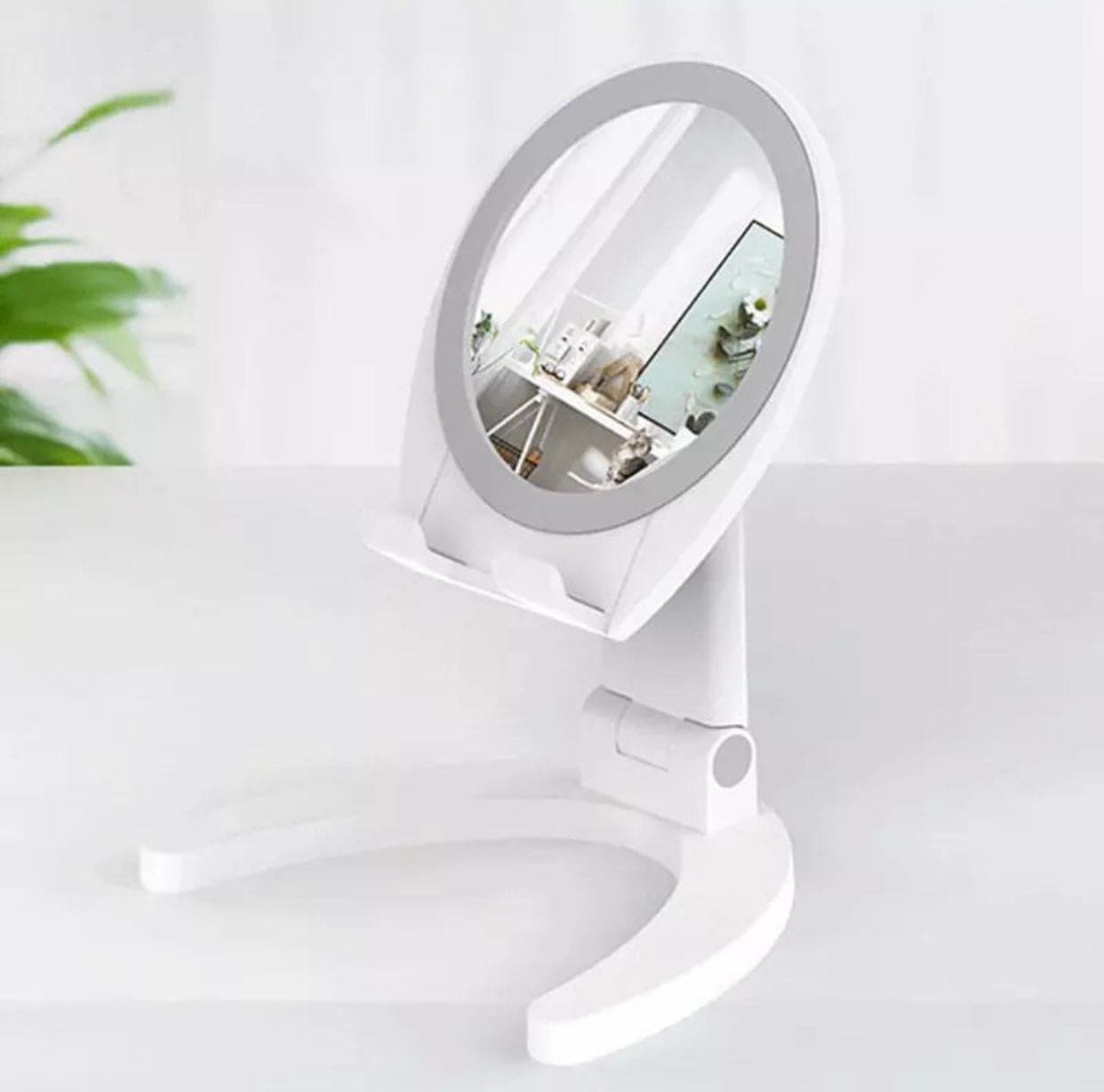 Foldable Desktop Phone Tablet Holder With Mirror, Foldable Support Desk Mobile Phone Holder Stand, Adjustable Desk Phone Holder With Make-up Mirror, Portable Design Mobile Phone Holder Foldable Desktop Phone Tablet Holder With Mirror, Foldable Support Desk Mobile Phone Holder Stand, Adjustable Desk Phone Holder With Make-up Mirror, Portable Design Mobile Phone Holder